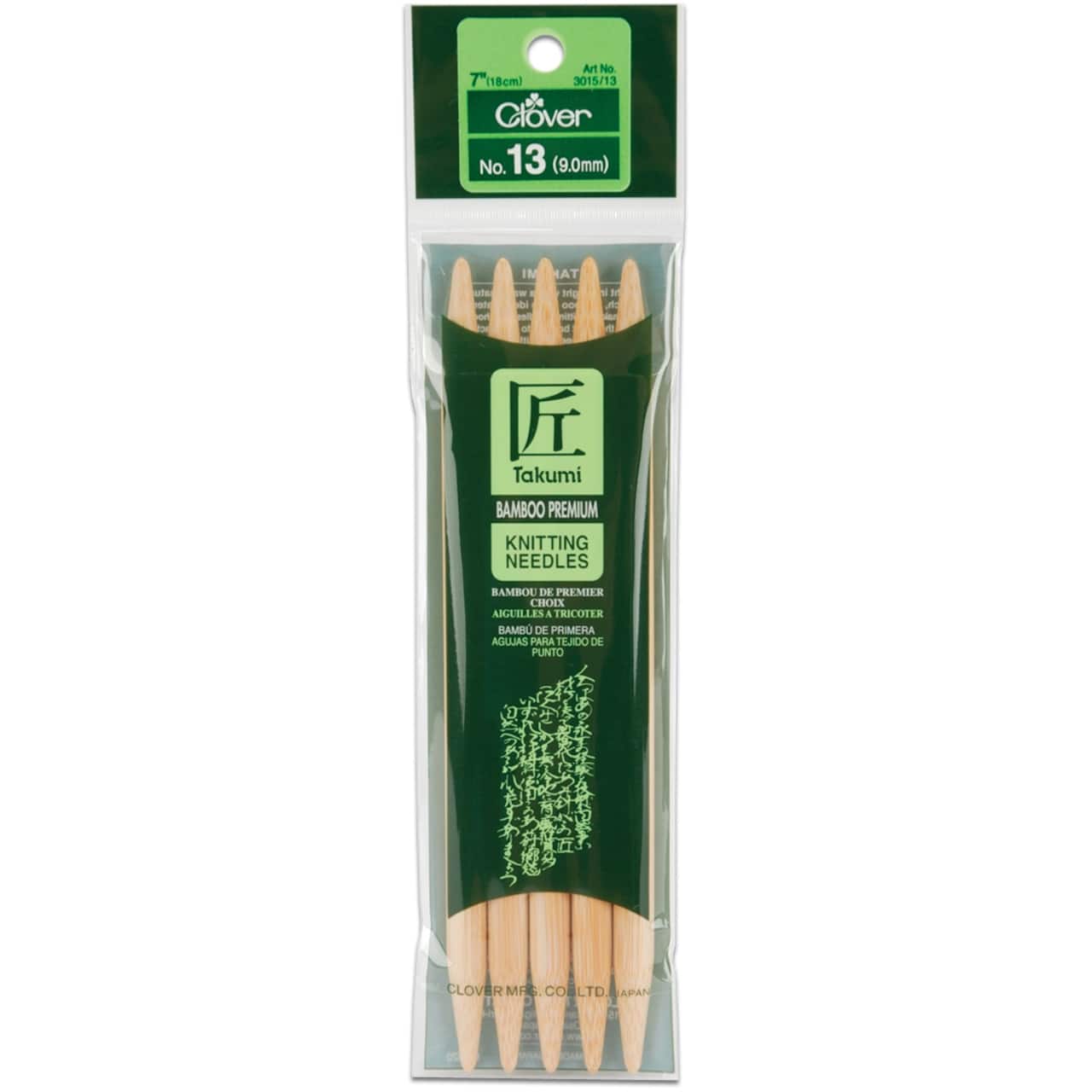 Clover Takumi Bamboo 7" Double Pointed Knitting Needles